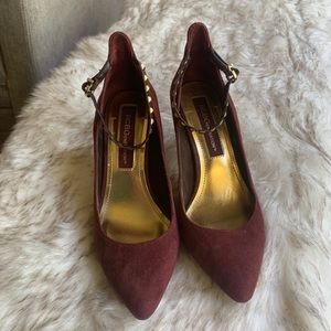 BCBG Maroon Heels w/ Gold Accents